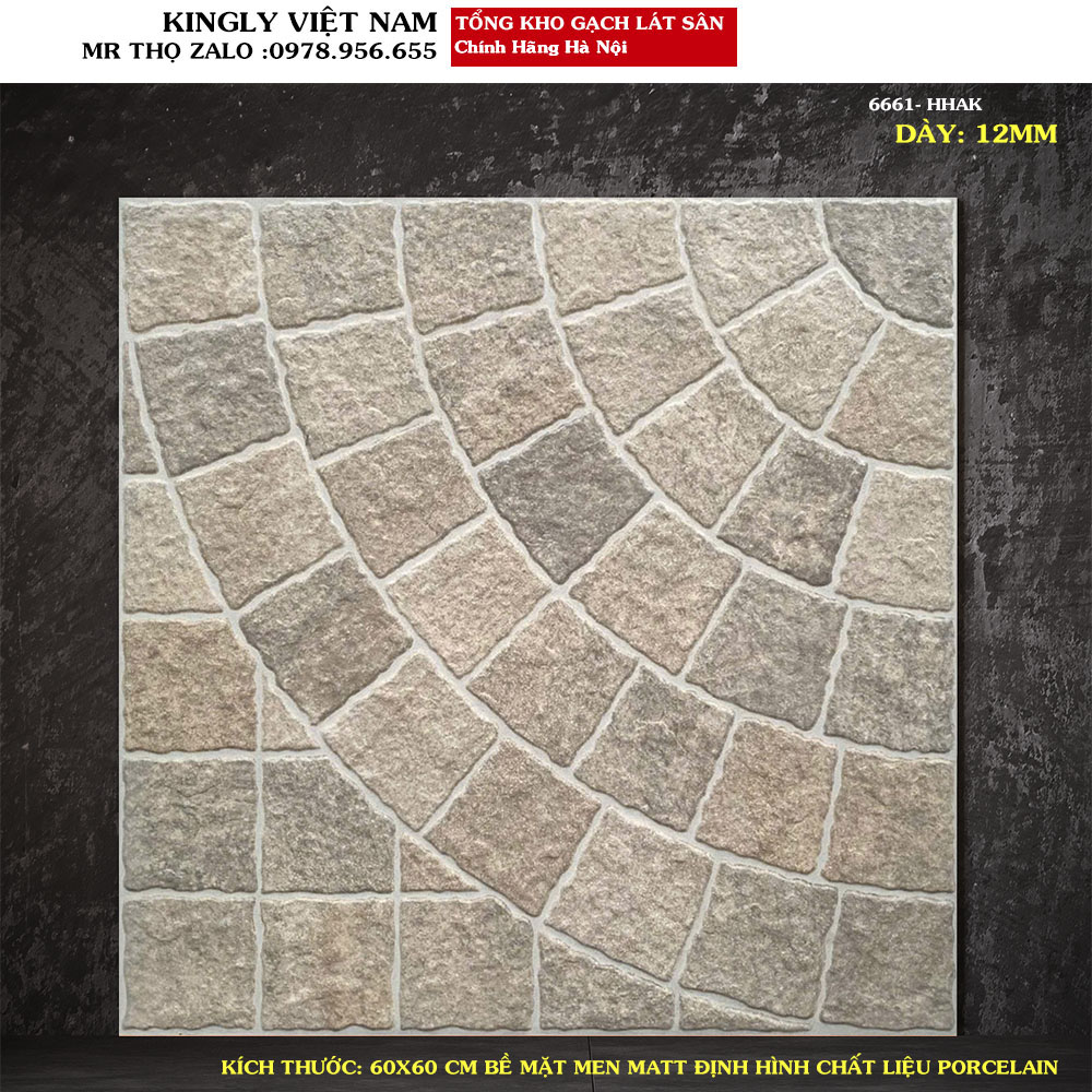 Gạch lát sân giả đá cubic 60x60 6661